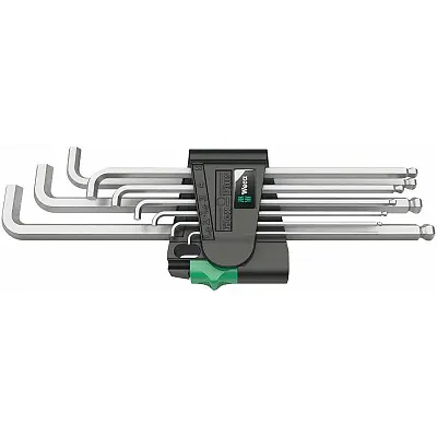 Wera Hex-Plus Chrome-Plated Stainless Steel Long Shaft Metric L-Key Allen Wrench