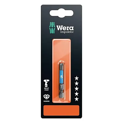 Wera Metric Impaktor Hexplus 5X50 Mm Bit - 1/4&quot; Drive
