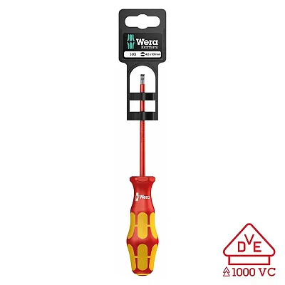 Wera Screwdriver: Vde Insulated Slotted 2.5 X 80Mm (On Hang-Tag)