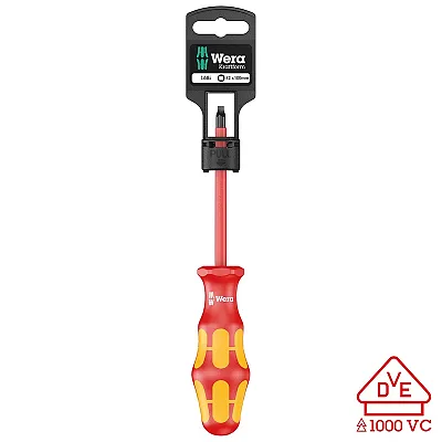 Wera Vde Insulated Screwdriver: Square Sq #2 X 100Mm (On Hang-Tag)