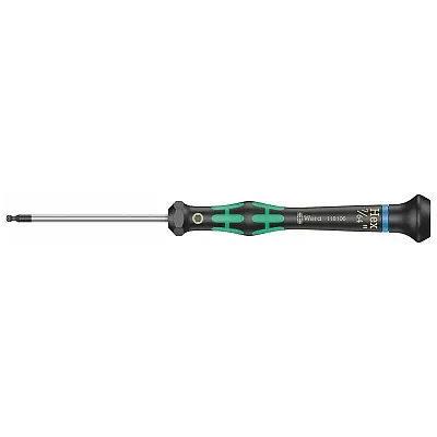 Wera Precision Screwdriver: Ball-End Hex 7/64&quot; X 60 Mm