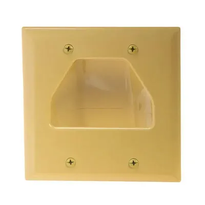 Cmple 516-N Wall Plate - 2-Gang Recessed Low Voltage Cable - Ivo