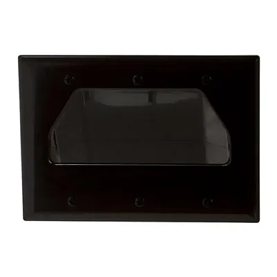 Cmple 519-N Wall Plate - 3-Gang Recessed Low Voltage Cable - Bla