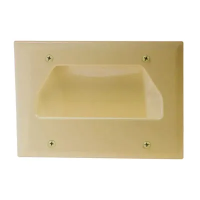 Cmple 520-N Wall Plate - 3-Gang Recessed Low Voltage Cable - Lit