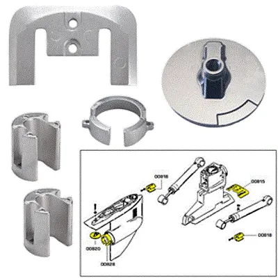 Tecnoseal Anode Kit w/Hardware - Mercury Bravo 1 - Aluminum