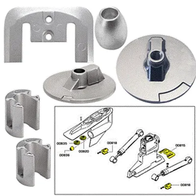 Tecnoseal Anode Kit w/Hardware - Mercury Bravo 3 2004 - Magnesiu