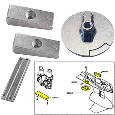 Tecnoseal Anode Kit w/Hardware - Mercury Verado 4 - Aluminum