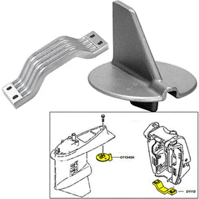 Tecnoseal Anode Kit w3/Hardware - Yamaha 150-200HP Left Hand Rot