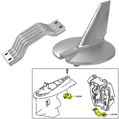 Tecnoseal Anode Kit w/Hardware - Yamaha 200--250HP - Aluminum