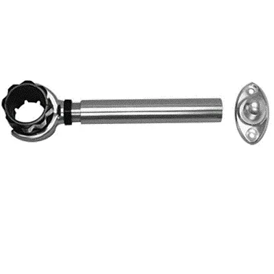 Rupp Threaded Antenna Support w/6&quot; Flat Mount & 1.5&quot; Collar