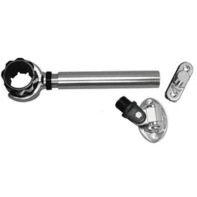 Rupp Threaded Antenna Support w/6&quot; Pipe Mount, Oval 4-Way Base &