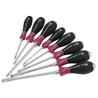 Wiha Microfinish Extra Heavy Duty Slotted/Phillips Screwdriver Set (8 Piece Set)