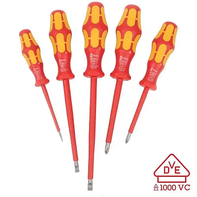 Wera Vde Insulated Slotted And Phillips Screwdriver Set (5 Piece Set)