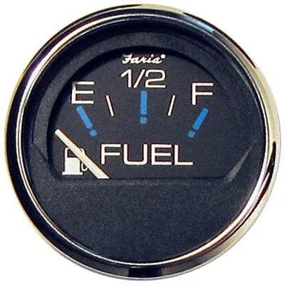 Faria Chesapeake Black SS 2" Fuel Level Gauge (E-1/2-F)
