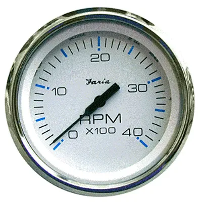 Faria Chesapeake White SS 4" Tachometer - 4,000 RPM (Diesel - Me