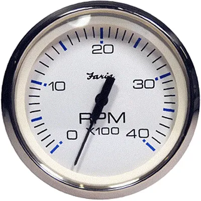 Faria Chesapeake White SS 4" Tachometer - 4,000 RPM (Diesel - Ma