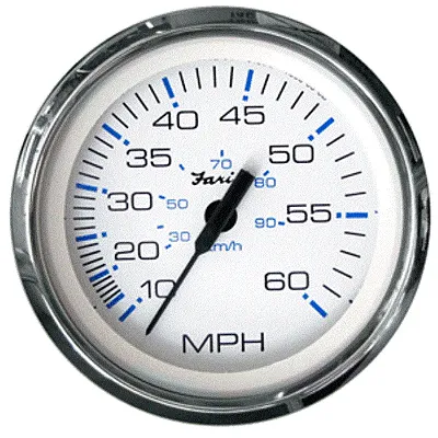 Faria Chesapeake White SS 4&quot; Speedometer - 60MPH (Mechanical)