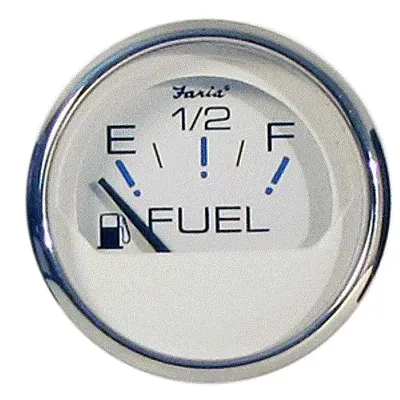 Faria Chesapeake White SS 2" Fuel Level Gauge (E-1/2-F)