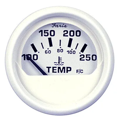 Faria Dress White 2" Water Temperature Guage (100-250°F)