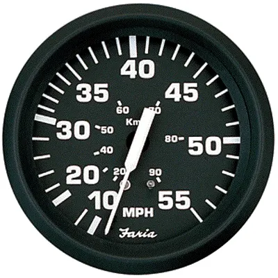 Faria Euro Black 4&quot; Speedometer - 55MPH (Mechanical)
