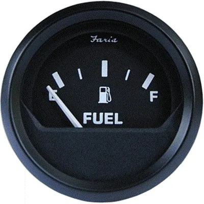 Faria Euro Black 2" Fuel Level Gauge (E-1/2-F)