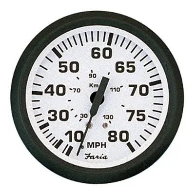 Faria 4&quot; Speedometer - 80MPH (Mechanical) - Euro White