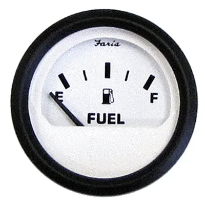 Faria Euro White 2" Fuel Level Gauge (E-1/2-F)