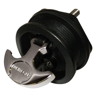 Whitecap T-Handle Latch - Chrome Plated Zamac/Black Nylon - Lock