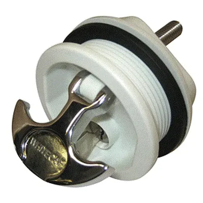 Whitecap T-Handle Latch - Chrome Plated Zamac/White Nylon - Lock