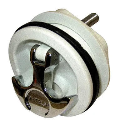 Whitecap T-Handle Latch - Chrome Plated Zamac/White Nylon - No L