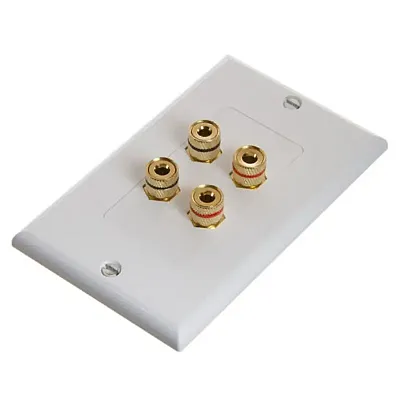 Cmple 568-N Speaker Wall Plate - High Quality Banana Binding Pos