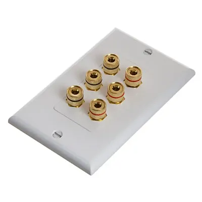 Cmple 569-N Speaker Wall Plate - High Quality Banana Binding Pos