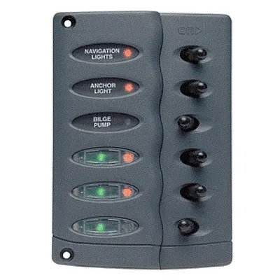 Marinco Contour Switch Panel - Waterproof 6 Way