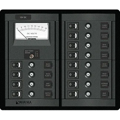 Blue Sea 12 Position Switch CLB + Meter Square