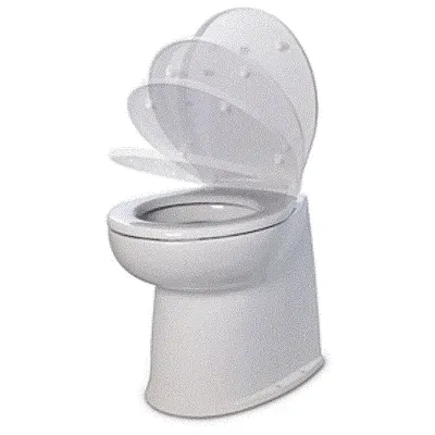 Jabsco 17" Deluxe Flush Raw Water Electric Toilet w/Soft Cl