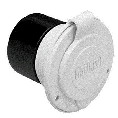 Marinco 15A 125V On-Board Charger Inlet - Front Mount - White