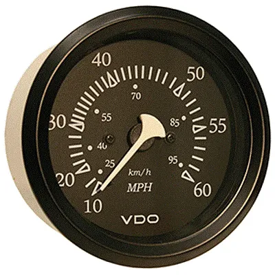 VDO Allentare Black 60MPH 3-3/8&quot; (85mm) Pitot Speedometer -