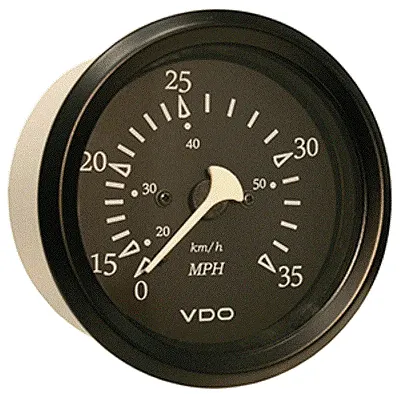 VDO Allentare Black 35MPH 3-3/8&quot; (85mm) Pitot Speedometer -