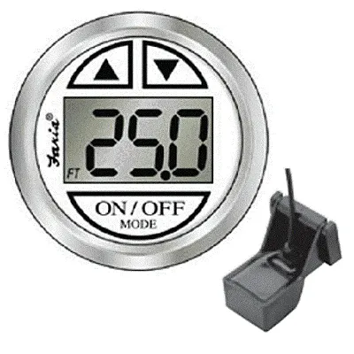 Faria Chesapeake SS White 2" Depth Sounder w/Transom Mount 
