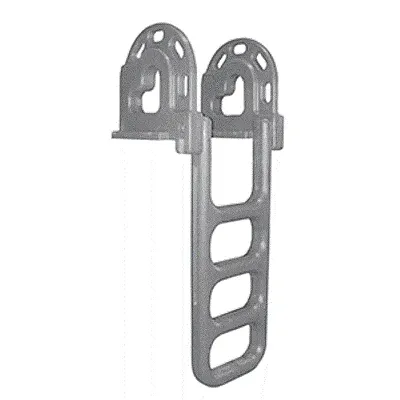 Dock Edge Flip-Up Polyethylene Roto Molded 4-Step Dock Ladder - 