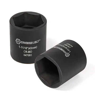 Powerbuilt Sae 1-11/16&quot; Dodge Spindle Nut Impact Socket - 1/2&quot; Drive