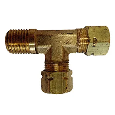 Uflex Male Run T-Fitting - 3/8" x 3/8" Tube x 1/4&quot