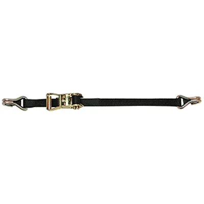 CargoBuckle Ratchet Strap Tie-Down w/Double J-Hooks &amp; Keeper