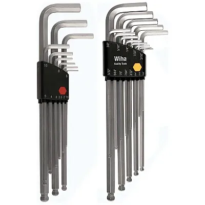 Wiha Ball End Hex L-Key Chrome Sae & Metric (22 Piece Set)