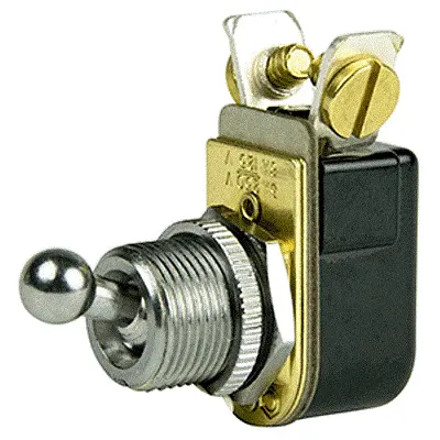 BEP SPST Chrome Plated Toggle Switch - 3/8&quot; Ball Handle - O