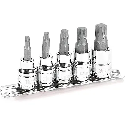 Titan Mortorq Bit Socket - 3/8&quot; Drive (5 Socket Set)