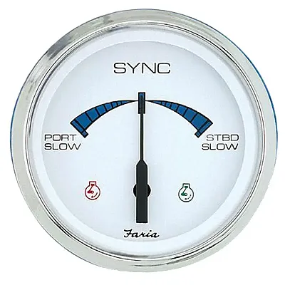 Faria 4&quot; Chesapeake SS White Engine Synchronizer - Dual Gas &amp; Var Ratio Alt 
