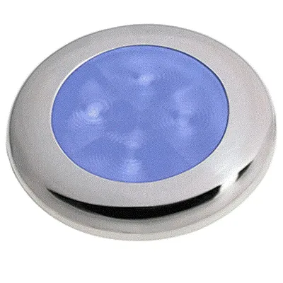 Hella Marine Polished Stainless Steel Rim LED Courtesy Lamp - Bl