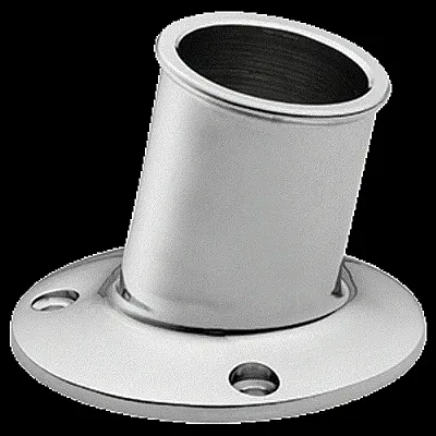 Whitecap Top-Mounted Flag Pole Socket - CP/Brass - 1-1/4&quot; I