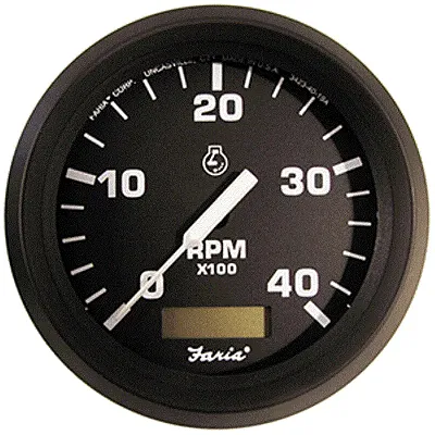Faria Euro 4" Tachometer w/Hourmeter (4000 RPM) (Diesel) (M